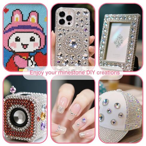 22Pcs Rhinestone Picker Tool Kit - 3 Dual-Ended Bedazzling Pen, 9 Extra Wax Head, 1 Curved & 1 Flat Tweezers, 2 Clay, 6 Grooved Tray for Nail Gems & Diamond Art in Saudi Arabia