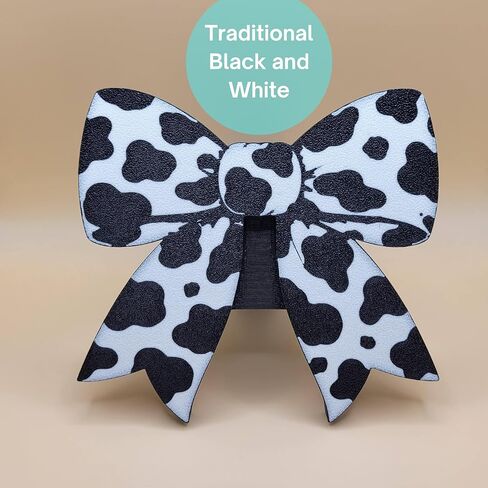 Trailer Hitch Cover, Croquette Bow Cow Pattern, Black & White, Fits 2 Inch Receivers, 3D Printed, 4.9" x 5.4 in Kuwait