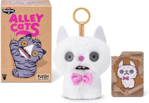 حلقة مفاتيح Fuggler Alley Cat مقاس 5 بوصات من القطيفة قابلة للجمع (6 عبوات) من ZURU Funny Ugly Monster تتميز بتصميم قطة مؤذ، وأسنان مميزة، وسلسلة مفاتيح مشبكة للمفاتيح وحقائب الظهر in Kuwait