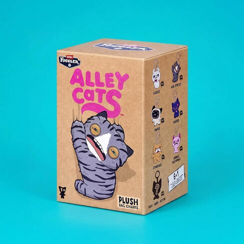 حلقة مفاتيح Fuggler Alley Cat مقاس 5 بوصات من القطيفة قابلة للجمع (6 عبوات) من ZURU Funny Ugly Monster تتميز بتصميم قطة مؤذ، وأسنان مميزة، وسلسلة مفاتيح مشبكة للمفاتيح وحقائب الظهر in Kuwait