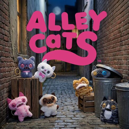 حلقة مفاتيح Fuggler Alley Cat مقاس 5 بوصات من القطيفة قابلة للجمع (6 عبوات) من ZURU Funny Ugly Monster تتميز بتصميم قطة مؤذ، وأسنان مميزة، وسلسلة مفاتيح مشبكة للمفاتيح وحقائب الظهر in Kuwait
