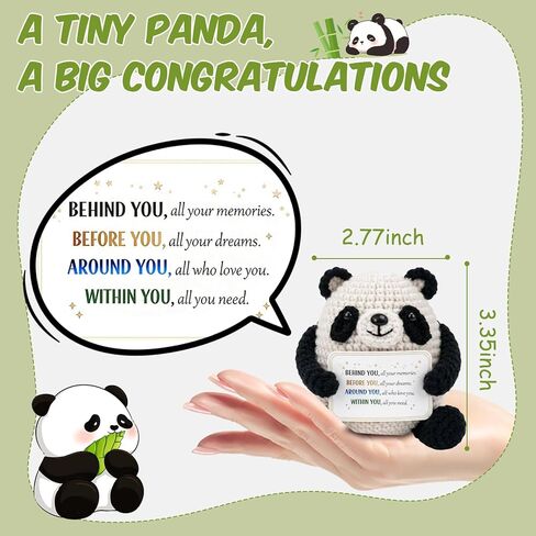 MHSMHL Mini Funny Crochet Panda, 2026 Graduation Gift for Her Him, College High Middle School Graduation Gifts, 2026 Graduates Handmade Emotional Support Animal Panda Bear Grad Gifts in Saudi Arabia