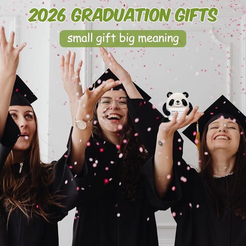 MHSMHL Mini Funny Crochet Panda, 2026 Graduation Gift for Her Him, College High Middle School Graduation Gifts, 2026 Graduates Handmade Emotional Support Animal Panda Bear Grad Gifts in Saudi Arabia