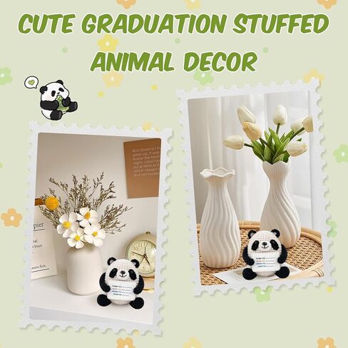 MHSMHL Mini Funny Crochet Panda, 2026 Graduation Gift for Her Him, College High Middle School Graduation Gifts, 2026 Graduates Handmade Emotional Support Animal Panda Bear Grad Gifts in Saudi Arabia