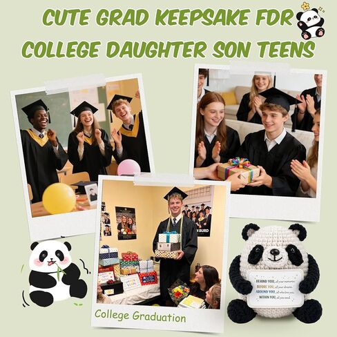 MHSMHL Mini Funny Crochet Panda, 2026 Graduation Gift for Her Him, College High Middle School Graduation Gifts, 2026 Graduates Handmade Emotional Support Animal Panda Bear Grad Gifts in Saudi Arabia