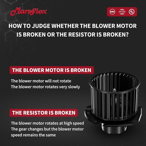 Marsflex Front Blower Motor 700100 for 1997-2000 Chevy Chevrolet GMC C1500 C2500 K1500 Suburban Tahoe Yukon Cadillac Escalade 1998 1999 Automotive Replacement Blower Motor Fan OE: 19131213, 61500558 in Kuwait