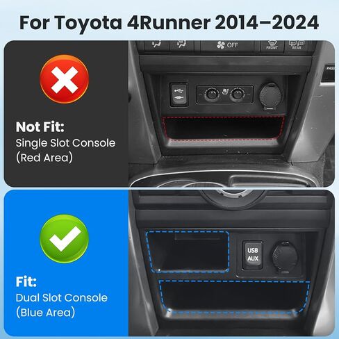 منظم وحدة التحكم المركزية المغناطيسية المطورة من DIAMOOKY لسيارة Toyota 4Runner 2024 2023 2022 2021-2014 الملحقات الداخلية الجيل الخامس 4 Runner صندوق تخزين سفلي لوحدة التحكم المركزية وجيب جانبي - قطعتان in Kuwait