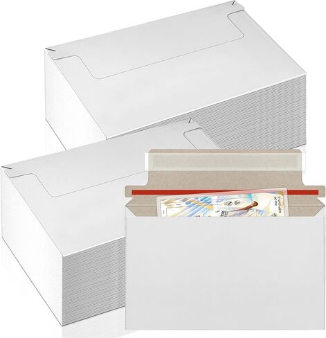 110 Pack White Trading Card Shipping Envelopes, 7x 4.35 Inch Self-Adhesive Mailer Envelopes Perfect for Semi-Rigid Sleeves, Trading Card Mailing Supplies in Saudi Arabia