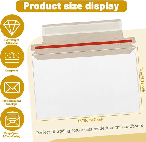 110 Pack White Trading Card Shipping Envelopes, 7x 4.35 Inch Self-Adhesive Mailer Envelopes Perfect for Semi-Rigid Sleeves, Trading Card Mailing Supplies in Saudi Arabia
