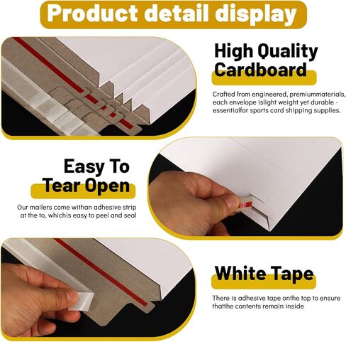 110 Pack White Trading Card Shipping Envelopes, 7x 4.35 Inch Self-Adhesive Mailer Envelopes Perfect for Semi-Rigid Sleeves, Trading Card Mailing Supplies in Saudi Arabia