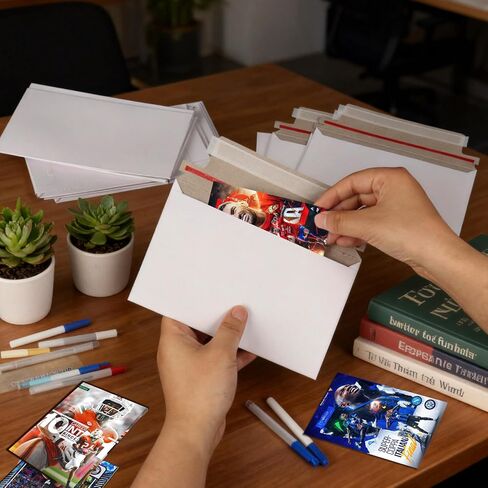 110 Pack White Trading Card Shipping Envelopes, 7x 4.35 Inch Self-Adhesive Mailer Envelopes Perfect for Semi-Rigid Sleeves, Trading Card Mailing Supplies in Saudi Arabia