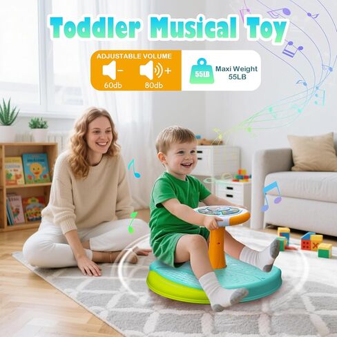 VROGTIK Dinosaur Sit and Spin Toys for Toddlers 2-3, 360° Toddler Spinning Seat with LED Lights and Music Christmas Birthday Gift for 2 3 Years Old Boys Sensory Toys Toddler Activities in Saudi Arabia