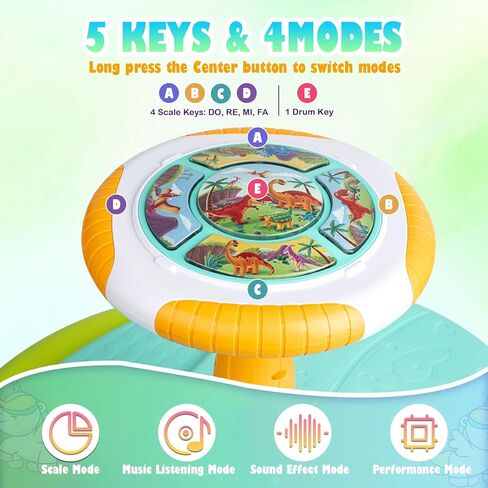 VROGTIK Dinosaur Sit and Spin Toys for Toddlers 2-3, 360° Toddler Spinning Seat with LED Lights and Music Christmas Birthday Gift for 2 3 Years Old Boys Sensory Toys Toddler Activities in Saudi Arabia