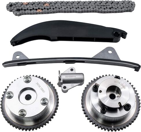 24321-2E000 Timing Chain Kit with Intake/Exhaust VVT Gear, Guide & Tensioner, Compatible with Hyundai Elantra 2011–2014 1.8L / Kia Soul 2012–2013 2.0L L4 Engine, Replace# 24350-2E001 24370-2E000 in Saudi Arabia