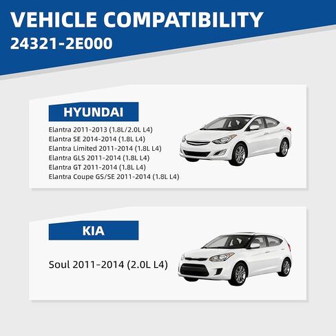 24321-2E000 Timing Chain Kit with Intake/Exhaust VVT Gear, Guide & Tensioner, Compatible with Hyundai Elantra 2011–2014 1.8L / Kia Soul 2012–2013 2.0L L4 Engine, Replace# 24350-2E001 24370-2E000 in Saudi Arabia