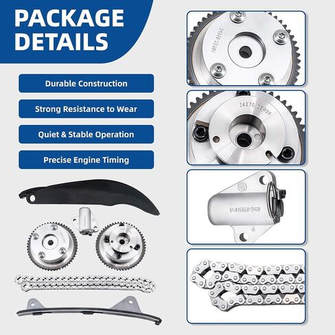 24321-2E000 Timing Chain Kit with Intake/Exhaust VVT Gear, Guide & Tensioner, Compatible with Hyundai Elantra 2011–2014 1.8L / Kia Soul 2012–2013 2.0L L4 Engine, Replace# 24350-2E001 24370-2E000 in Saudi Arabia