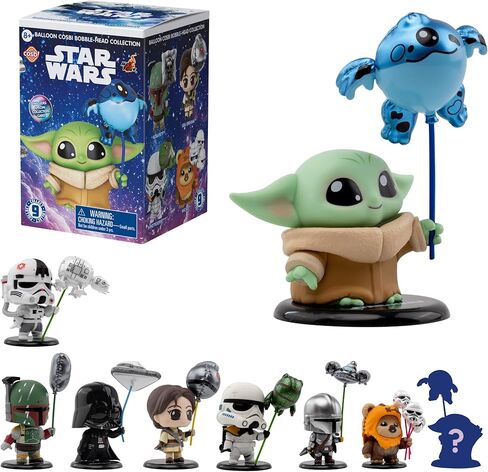 YuMe Star Wars Balloon Cosbi Bobble Head Collectible Mini Figure & Accessories | Blind Box Collection | Official Merchandise | Surprise Toy Gift | Collect All 9 Figures (8 Plus 1 Rare Chase) in Saudi Arabia