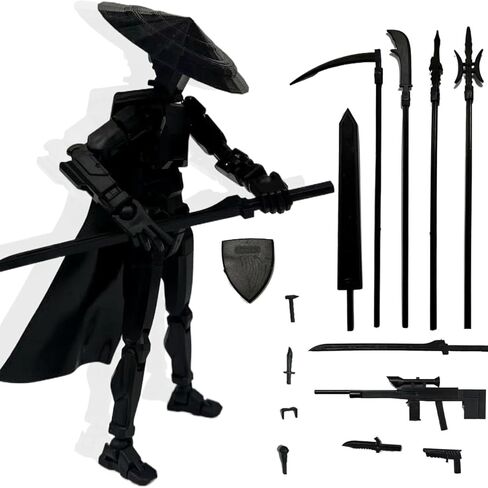T13 Already Assembled Action Figure Accessories,T13 Multi-Jointed Movable 3D Printed Toys (Black) in Saudi Arabia