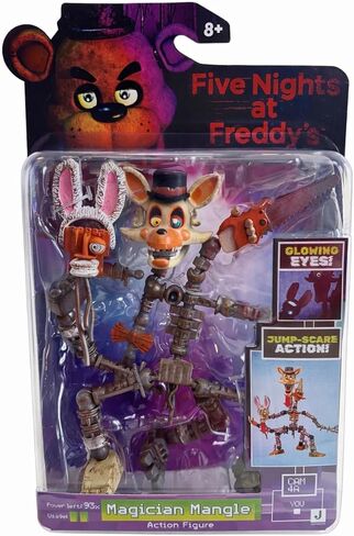 Jazwares Five Nights at Freddy's Magician Mangle Collectors، شخصية مفصلية مقاس 12.7 سم مع ميزة Jumpscare وعيون متوهجة في الظلام in Kuwait