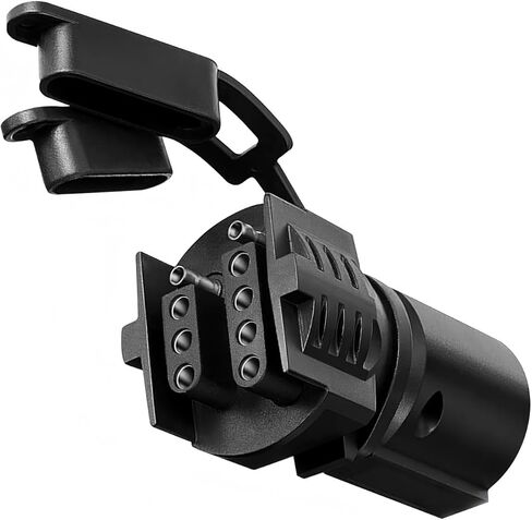 7 Pin Round to 4 and 5 Pin Flat Blade Trailer Adapter, 7-way to 4 and 5-way Wiring Converter with Waterproof Cover, Plug and Play Conversion Connector, Universal for Trailers RVs (Black) in Saudi Arabia