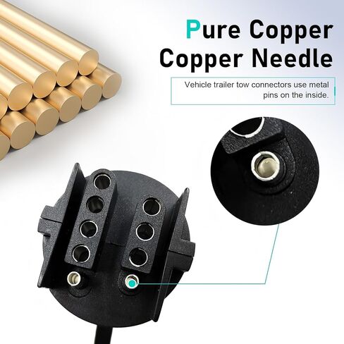 7 Pin Round to 4 and 5 Pin Flat Blade Trailer Adapter, 7-way to 4 and 5-way Wiring Converter with Waterproof Cover, Plug and Play Conversion Connector, Universal for Trailers RVs (Black) in Saudi Arabia