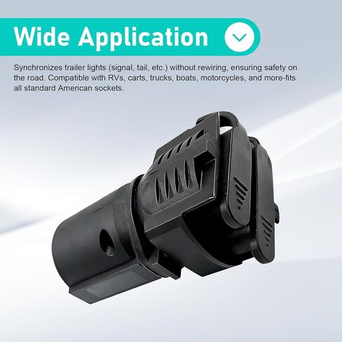 7 Pin Round to 4 and 5 Pin Flat Blade Trailer Adapter, 7-way to 4 and 5-way Wiring Converter with Waterproof Cover, Plug and Play Conversion Connector, Universal for Trailers RVs (Black) in Saudi Arabia
