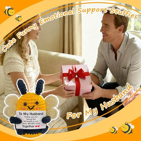 Emotional Support Crochet, Cute Wedding for Him Husband, I Love You Man, Gifts for Husbands Birthday Christmas Fiance Presents Ideas, to My Man Soulmate Apology Gifts Just Because in Saudi Arabia