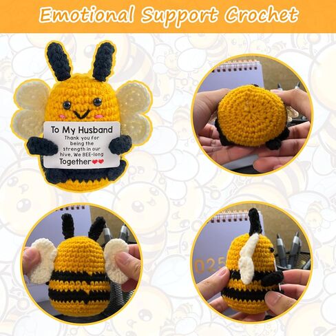 Emotional Support Crochet, Cute Wedding for Him Husband, I Love You Man, Gifts for Husbands Birthday Christmas Fiance Presents Ideas, to My Man Soulmate Apology Gifts Just Because in Saudi Arabia