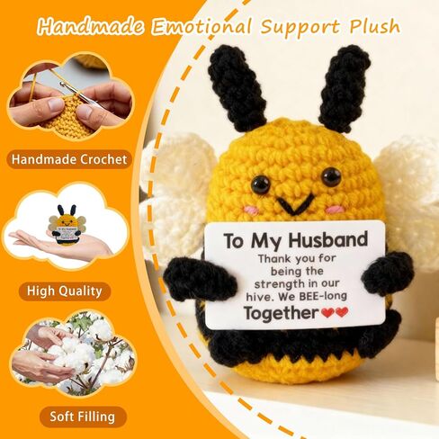 Emotional Support Crochet, Cute Wedding for Him Husband, I Love You Man, Gifts for Husbands Birthday Christmas Fiance Presents Ideas, to My Man Soulmate Apology Gifts Just Because in Saudi Arabia
