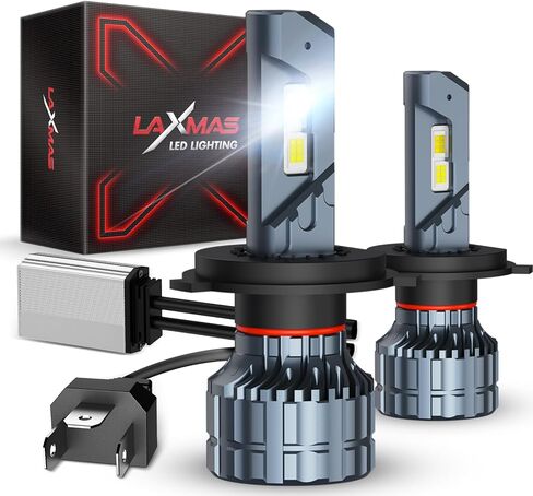Laxmas LM4 2026 Super Brightness H4/9003/HB2 LED Bulbs Super Bright, 6000K White H4 Halogen Raplacement Fog Lights, 99% Fit Your Vehicles, Canbus Ready Direct Fit, Pack of 2 in Saudi Arabia