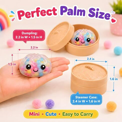 زلابية اسفنجي للأطفال المراهقين البالغين، 2 حزمة kawaii باو كعكة تململ اللعب مع حالات باخرة، اسفنجيات حبة الماء الملونة للسفر في الفصول الدراسية مكتب، هدايا عيد ميلاد الحزب in Kuwait