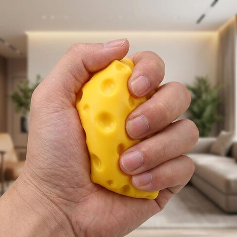Cheese Squishy Slow Rising, Squishy Cheese Stress Relief Fidget, Soft Squeeze Sensory Relaxation Item, Kawaii Food Design, Anti-Anxiety Desk Toy Alternative, 2PCS in Saudi Arabia