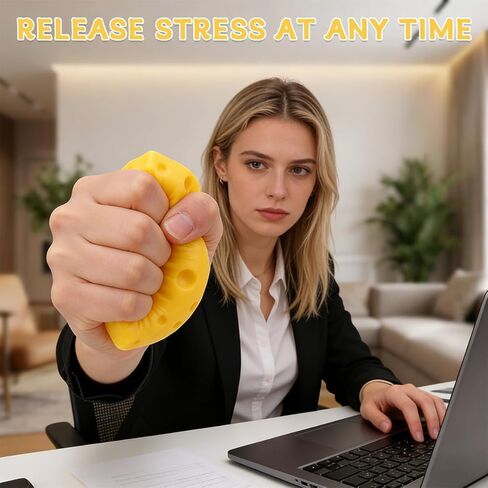 Cheese Squishy Slow Rising, Squishy Cheese Stress Relief Fidget, Soft Squeeze Sensory Relaxation Item, Kawaii Food Design, Anti-Anxiety Desk Toy Alternative, 2PCS in Saudi Arabia
