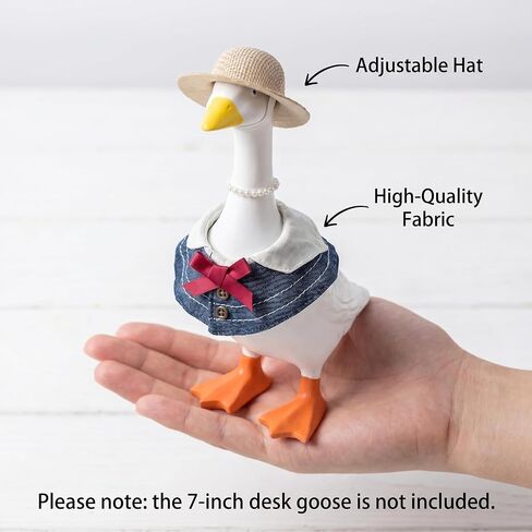 7 Inch Desk Goose Outfits - 2 Set Spring Summer Clothes & Costumes for Mini Desktop/Porch Geese, Durable Goose Desk Accessories, Desk Duck Clothing for Magnetic Goose Statue Decor&Gifting in Saudi Arabia