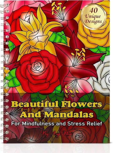 Adult Coloring Book for Women - Mandala and Flowers Designs - Stress Relief & Relaxation – Thick Paper Perforated Pages, Large A4 Format (40 Designs) in Saudi Arabia