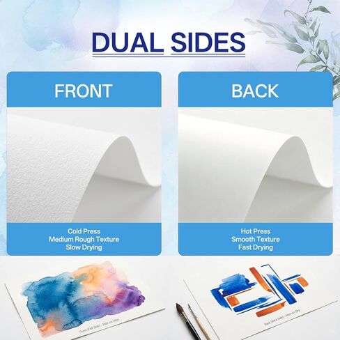 Watercolor Paper Pad 9x12 Inches,36 Sheets 110lb/230G Cold Press Cotton Blend Sketchbook Acid Free Professional Watercolor Sketchbook for Artists, Adults Students Wet on Wet Mixed Media DIY in Kuwait