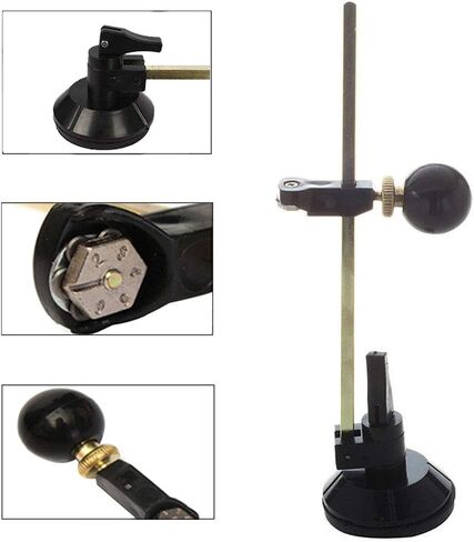 Circular Glass Cutter, Adjustable Compasses Type Glass Circle Cutting Tool, Glasses Circle Cutting Suction Cup Cutter with Round Knob Handle and Suction Cup for Cuttings Glasses, Mirrors (COLOR:Black) in Saudi Arabia