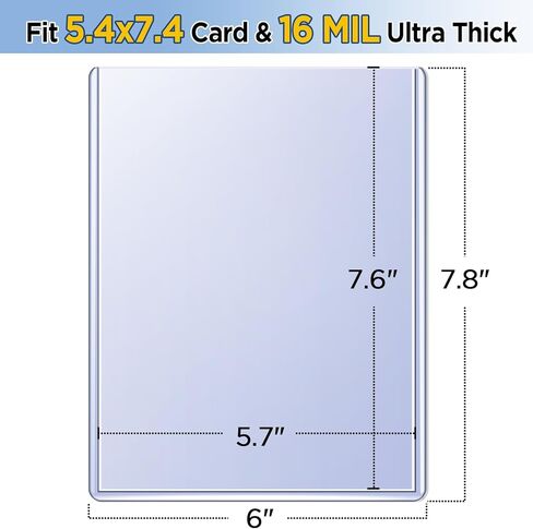 Jumbo Card Hard Sleeves - 12 Pack Rigid Plastic Top loaders for 5.4 x7.4" Jumbo Cards, Clear Protector Cases for Oversized Trading Cards, Sports Cards - Bulk Set of 12 in Kuwait