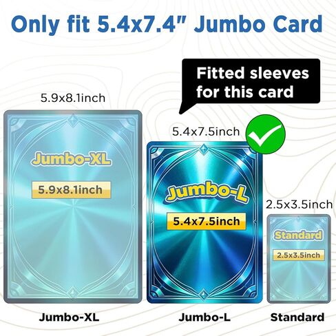 Jumbo Card Hard Sleeves - 12 Pack Rigid Plastic Top loaders for 5.4 x7.4" Jumbo Cards, Clear Protector Cases for Oversized Trading Cards, Sports Cards - Bulk Set of 12 in Kuwait