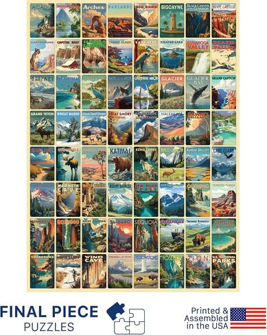 National Parks (#9) – 1000 Piece Jigsaw Puzzle for Adults | Premium European Blue Board | Satin Low-Glare Finish | Ribbon Cut | Bonus Poster | Display-Worthy Box | Printed in USA | Final Piece Puzzles in Saudi Arabia