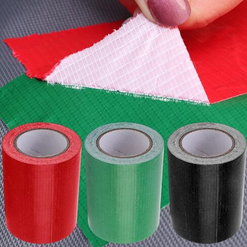 شريط إصلاح من القماش المشمع بطول 10 أمتار، لاصق قوي ذاتي اللصق، مقاوم للماء، في الهواء الطلق، للشاحنات، أغطية المطر، أشرطة إغلاق المظلة (لفة واحدة - أسود) in Kuwait