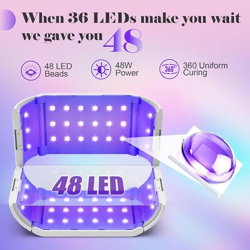 UV Light for Resin — 48 LEDs Double-Sided 360° Lamp, 365-405nm, 1-10min Timer, 2 Heat-Resist PCBs, 1 Adapter & 2 USB Cables, for Molds, Jewelry, Crafts & Batch Curing — for Beginners, DIYers & Pros in Saudi Arabia