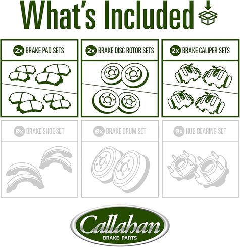 طقم فرامل أجزاء فرامل Callahan لميتسوبيشي مونتيرو 1991-2000 دوارات فرامل بديلة مع وسادات فرامل سيراميك وفرجار فرامل CLHCCO112710 in Kuwait