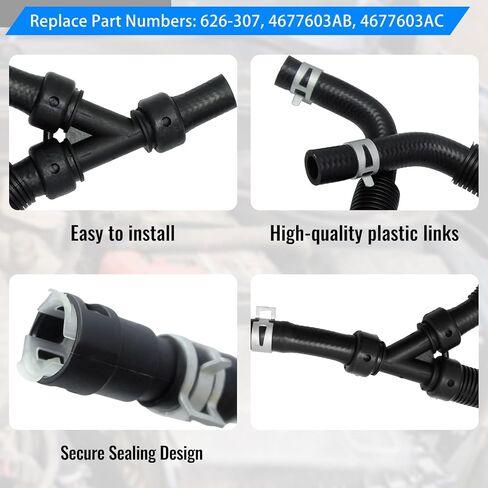 2Pcs 626-307 HVAC Heater Hose Fit for Dodge Grand Caravan Chrysler Town & Country 2008-2009 for Volkswagen Routan 2008-2010 Heater Hose Pipe 4677603AB 4677603AC in Saudi Arabia