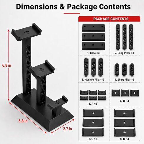 Display Stand for LEGO Speed Champions, Universal Car Riser with 15 Swappable Chassis Mounts, 3D Printed Showcase Rack for LEGO Vehicles & Small Scale Cars - 3 Pack (Cars Not Included) in Saudi Arabia