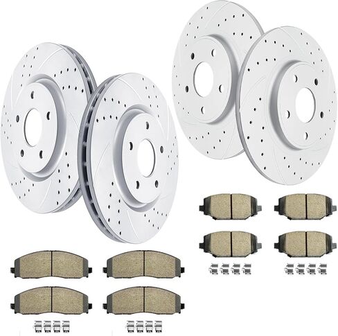 Acinoparts Brake Kit Replacement for Chrysler Town & Country Dodge Grand Caravan Journey Ram C/V Drilled & Slotted Brakes Rotors Ceramic Brake Pads 12.99 inch Front Rotor 12.91 inch Rear Rotor in Saudi Arabia