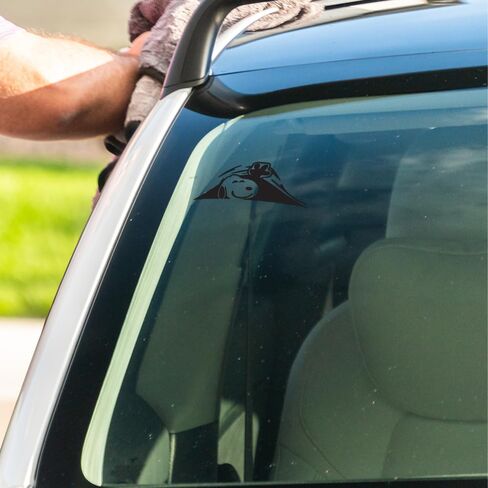 Snoopy Peeking Waving Vinyl Sticker, Waterproof Decal for Vehicle Window, Bumper, Trunk, Laptop, or Toolbox (8" x 3") in Saudi Arabia