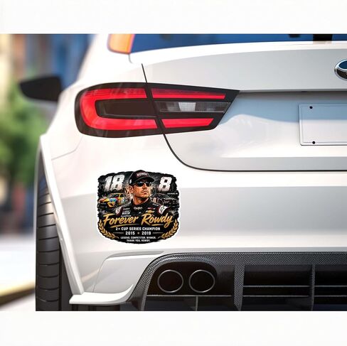 Kyle Busch Forever Rowdy Vinyl Sticker, 6 x 5.25 Inch Racing Tribute Decal, Multicolor Glossy Finish, for Car Laptop Tumbler Toolbox in Saudi Arabia