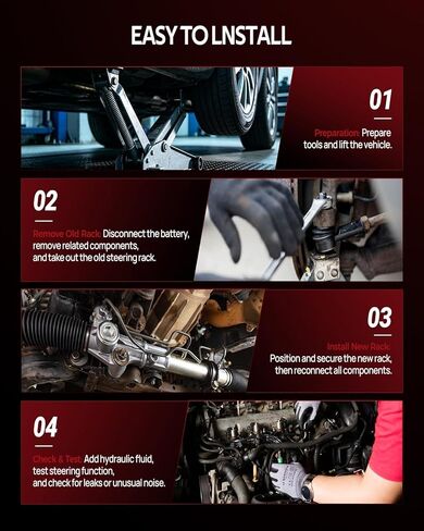استبدال رف التوجيه الهيدروليكي وترس Torchbeam لسيارة Toyota Corolla 1993-2002، Corolla 1994-1996، Chevy 1998-2002 Prizm، Geo 1993-1997 Prizm Replace# 261963 in Kuwait