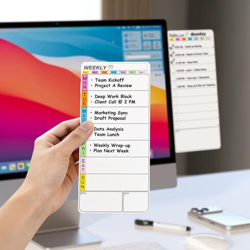 Magnetic Monitor Memo Board, Dry Erase Whiteboard Weekly Planner and Daily to Do List Note Board Set for Monitor Side/Fridge/Home/School/Office with Markers in Saudi Arabia